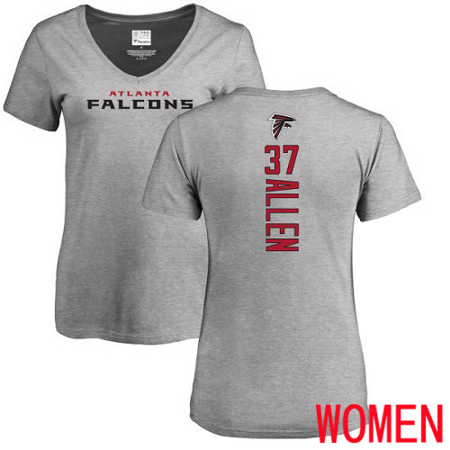 Atlanta Falcons Ash Women Ricardo Allen Backer NFL Football #37 T Shirt